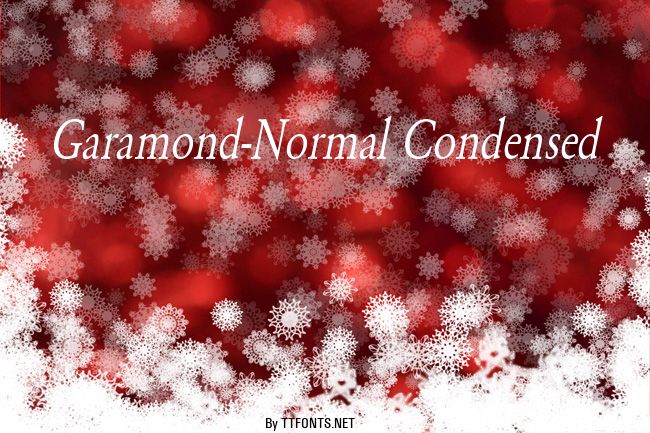 Garamond-Normal Condensed example