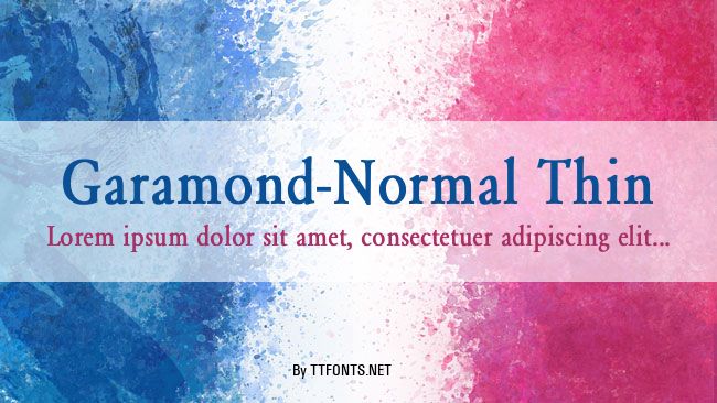 Garamond-Normal Thin example