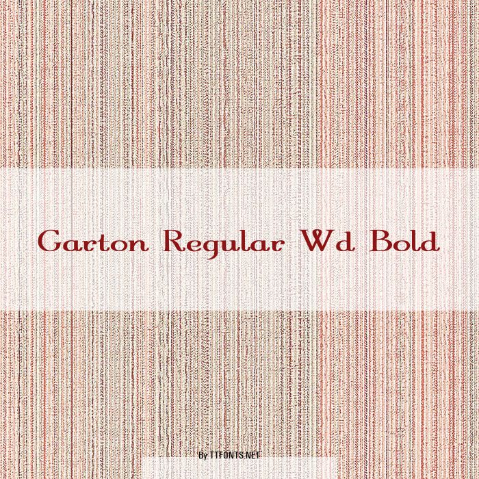 Garton Regular Wd Bold example