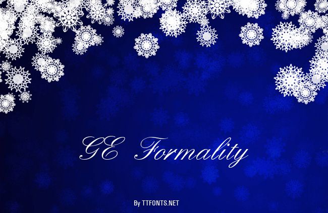 GE Formality example
