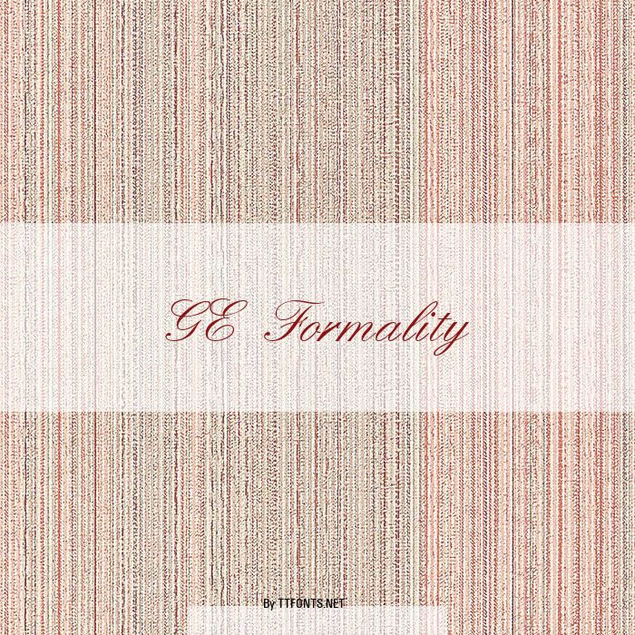 GE Formality example