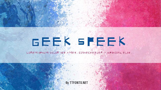 Geek Speek example