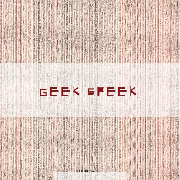 Geek Speek example