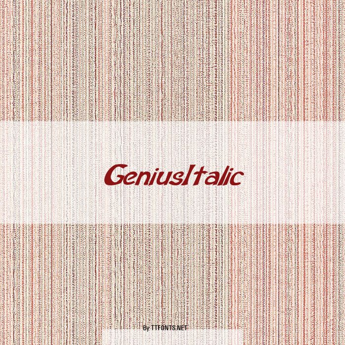 GeniusItalic example
