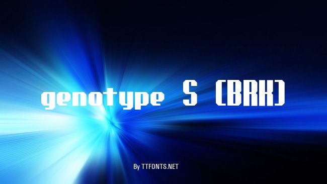 genotype S (BRK) example