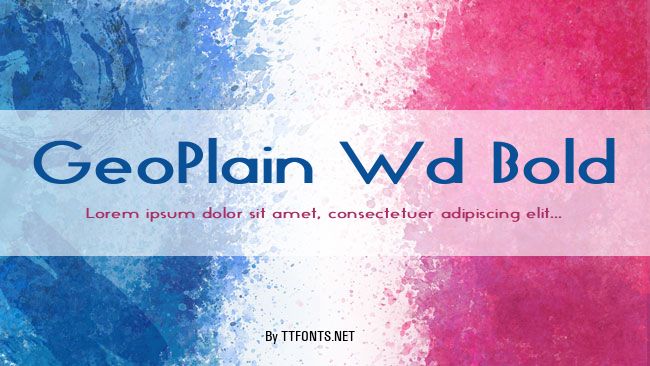 GeoPlain Wd Bold example