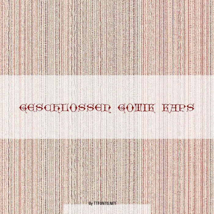 Geschlossen Gotik Kaps example