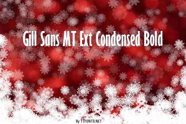 Gill Sans MT Ext Condensed Bold example