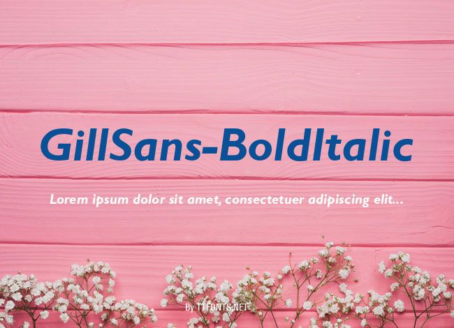 GillSans-BoldItalic example