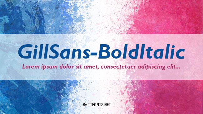 GillSans-BoldItalic example