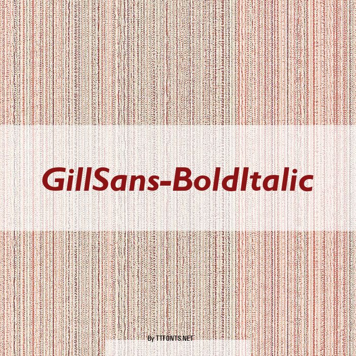 GillSans-BoldItalic example