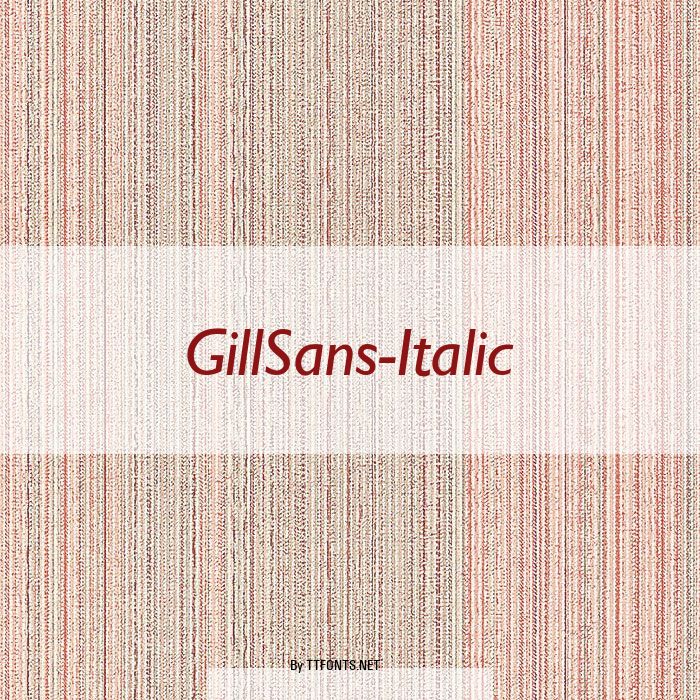 GillSans-Italic example