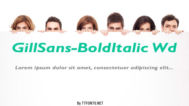 GillSans-BoldItalic Wd example