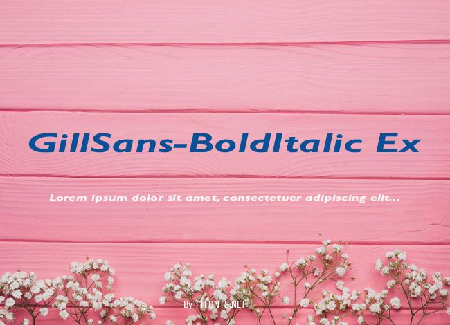 GillSans-BoldItalic Ex example