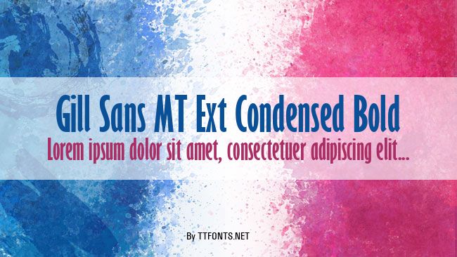 Gill Sans MT Ext Condensed Bold example