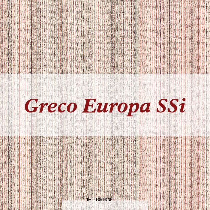 Greco Europa SSi example