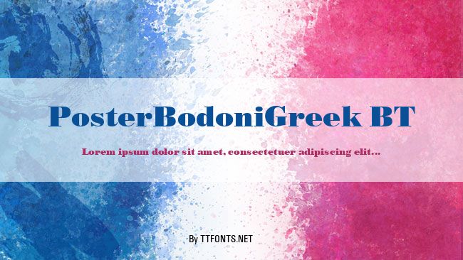 PosterBodoniGreek BT example