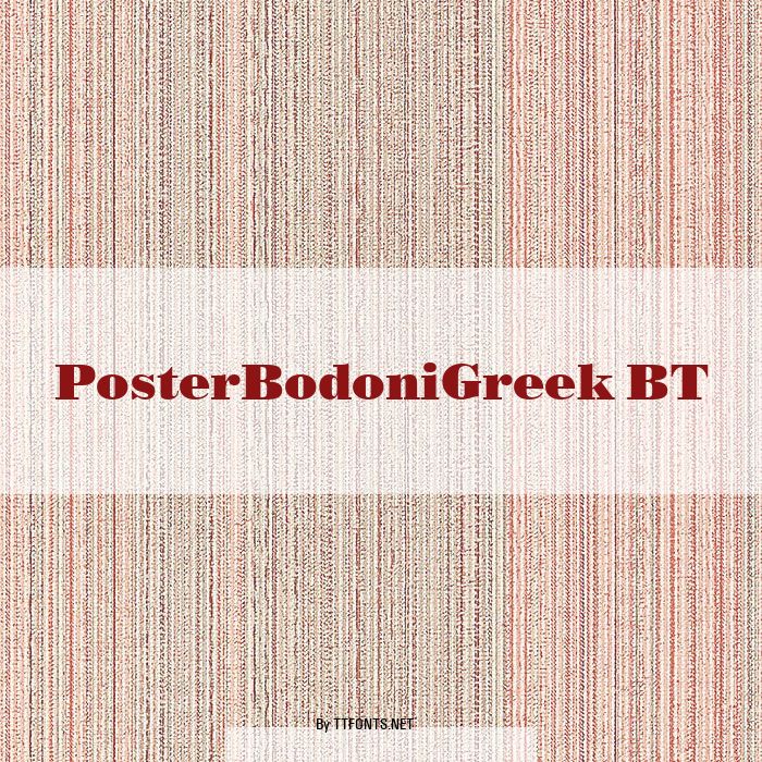 PosterBodoniGreek BT example