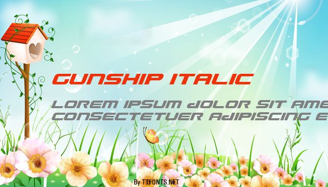 Gunship Italic example