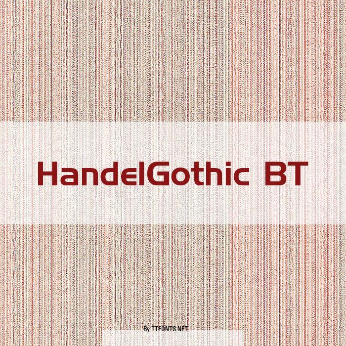 HandelGothic BT example