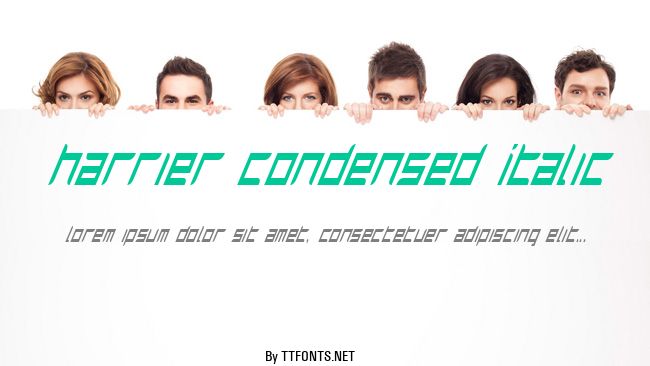 Harrier Condensed Italic example