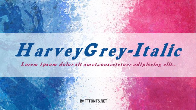 HarveyGrey-Italic example