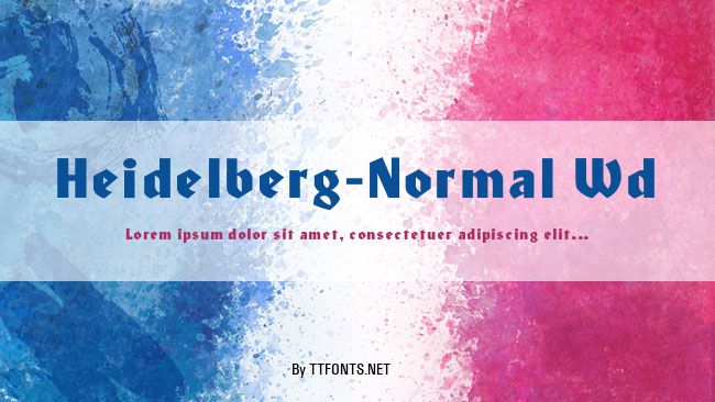 Heidelberg-Normal Wd example