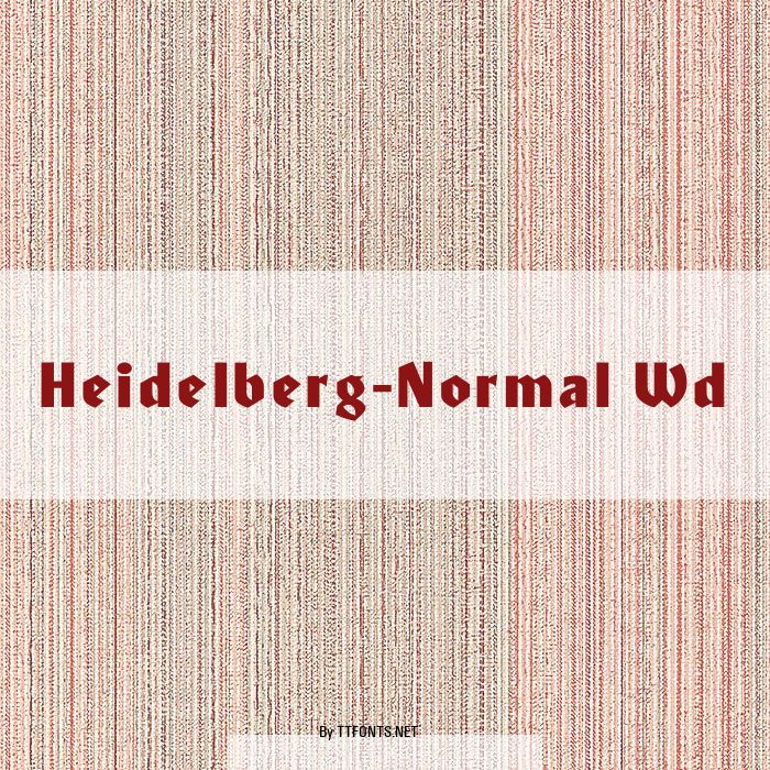 Heidelberg-Normal Wd example