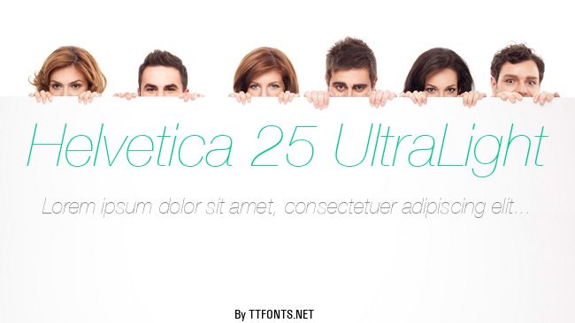 Helvetica 25 UltraLight example