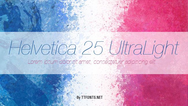 Helvetica 25 UltraLight example