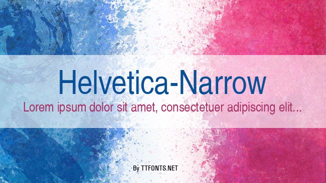 Helvetica-Narrow example