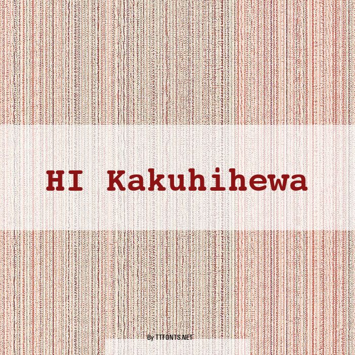 HI Kakuhihewa example
