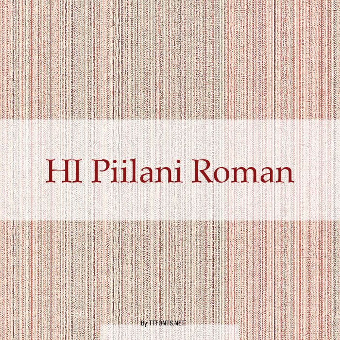 HI Piilani Roman example