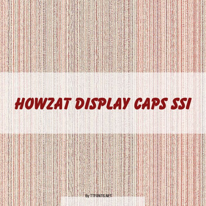 Howzat Display Caps SSi example