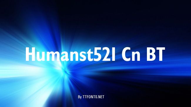 Humanst521 Cn BT example