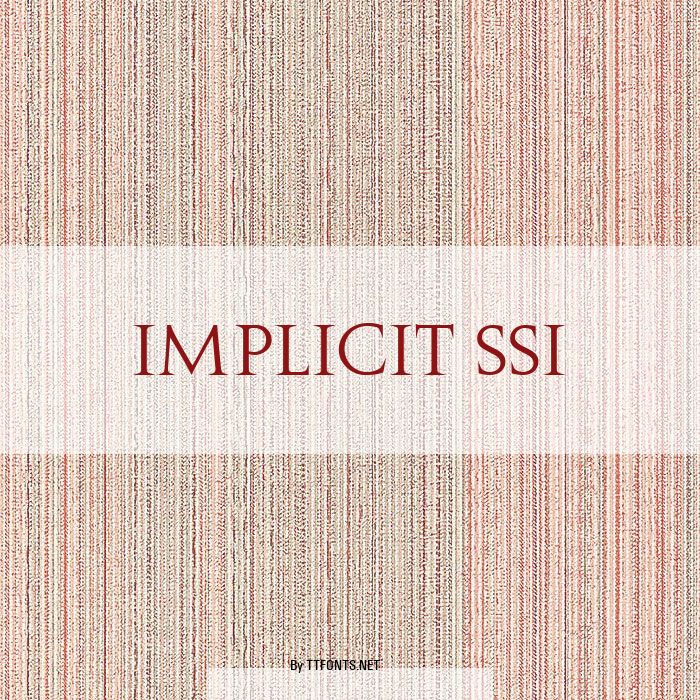 Implicit SSi example
