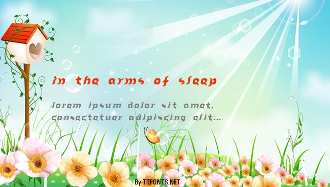 In the arms of sleep example