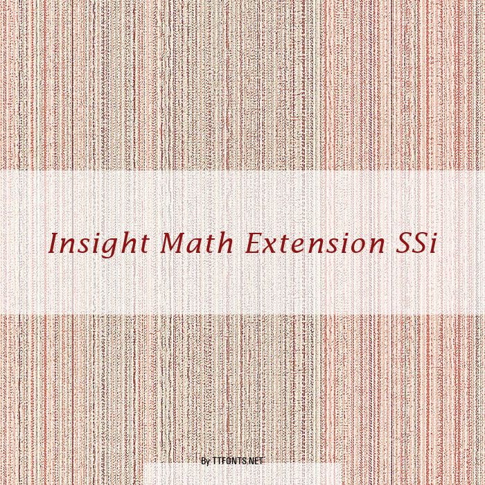 Insight Math Extension SSi example