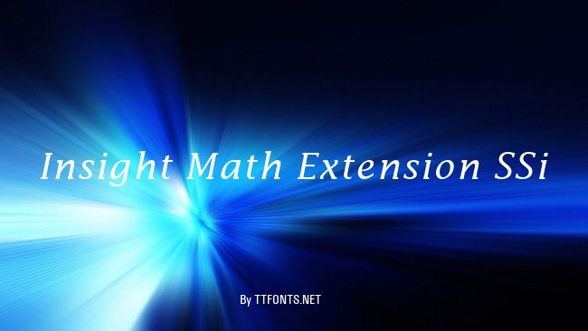 Insight Math Extension SSi example