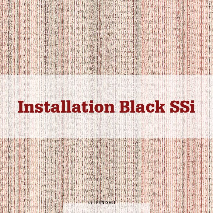 Installation Black SSi example