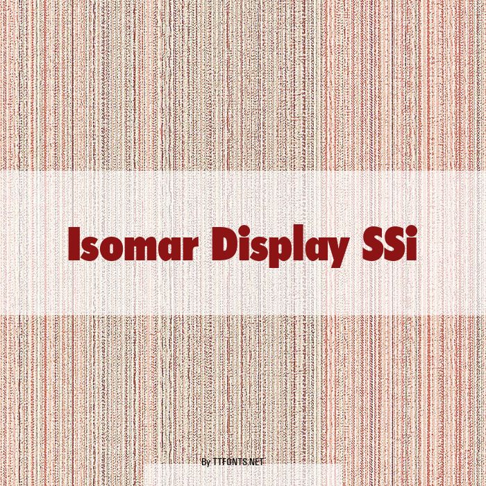 Isomar Display SSi example