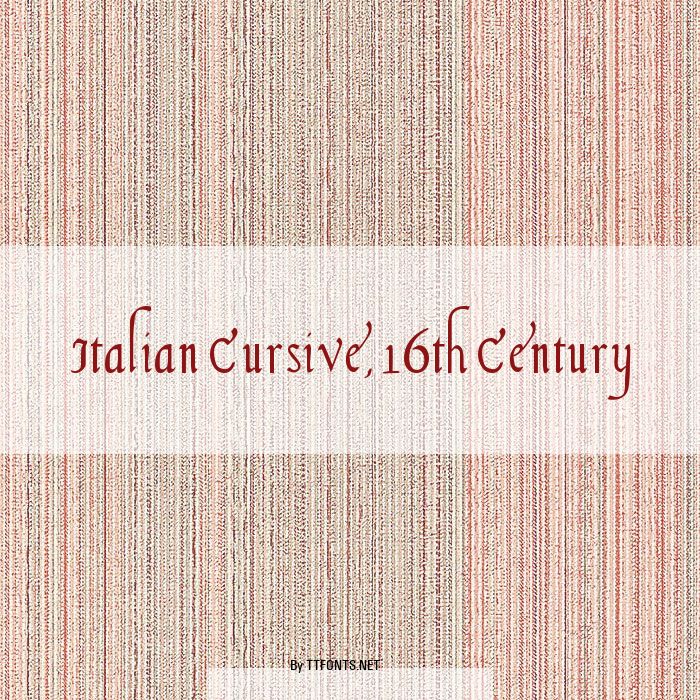 Italian Cursive, 16th Century example