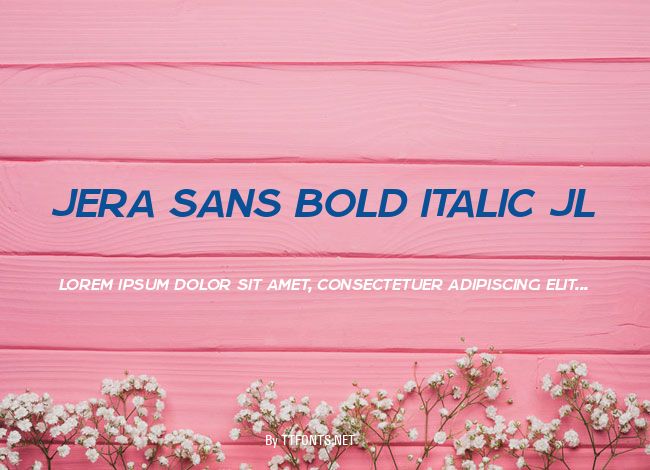 Jera Sans Bold Italic JL example