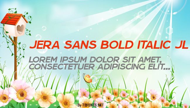 Jera Sans Bold Italic JL example
