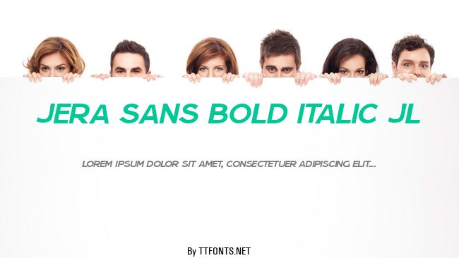 Jera Sans Bold Italic JL example