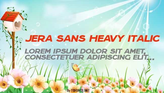 Jera Sans Heavy Italic JL example