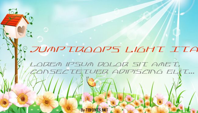 Jumptroops Light Italic example