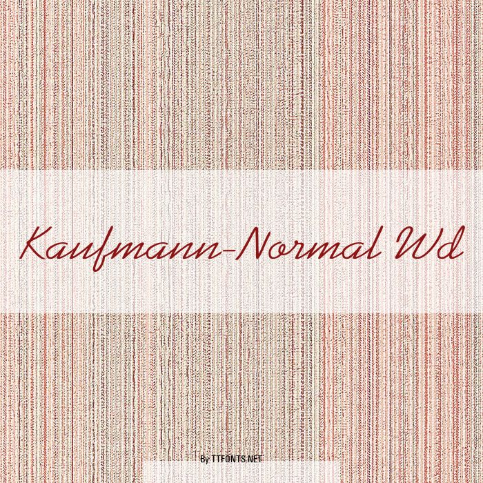 Kaufmann-Normal Wd example