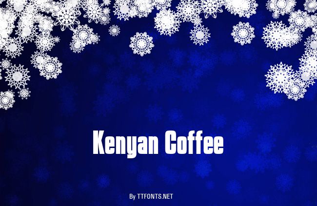 Kenyan Coffee example