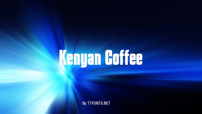 Kenyan Coffee example